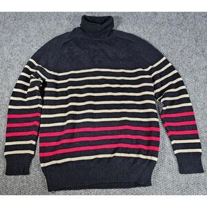 American Eagle Striped‎ Turtleneck Sweater Classic Fit Red White Blue XLT Men's
